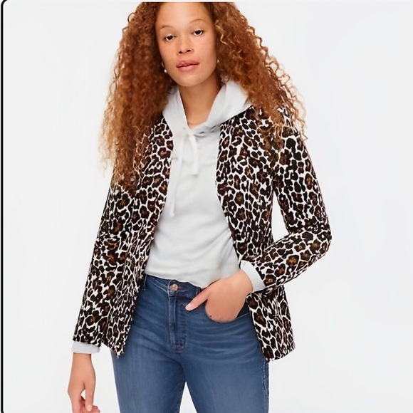 JCrew Leopard Print Women's Two Button Blazer - Picture 1 of 10